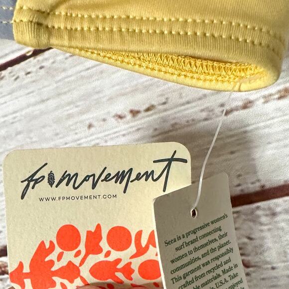 NEW Free People Seea Vega Lotus Gray and Yellow Bikini Top, NWT, Small, MSRP $75 - Picture 12 of 14